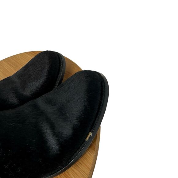 Elizabeth and James Ava Black Ankle Bootie Pony Hair Boho Festival Womens Size 8 - Picture 8 of 9